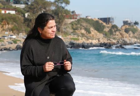 Amanda Jara, daughter of late Chilean singer-songwriter Victor Jara, who was detained and killed after the coup d'etat led by former dictator Augusto Pinochet, poses for a picture during an interview with Reuters, in Quintay, Chile July 13, 2018. Picture taken July 13, 2018. REUTERS/Rodrigo Garrido