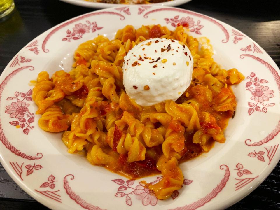 S. Maranto's makes a mean plate of spicy vodka fusilli with burrata cheese.