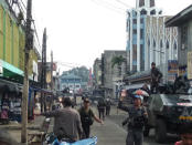 Philippine Army members secure the area outside a church after a bombing attack in Jolo, Sulu province, Philippines January 27, 2019. Armed Forces Of The Philippines - Western Mindanao Command/Handout via REUTERS