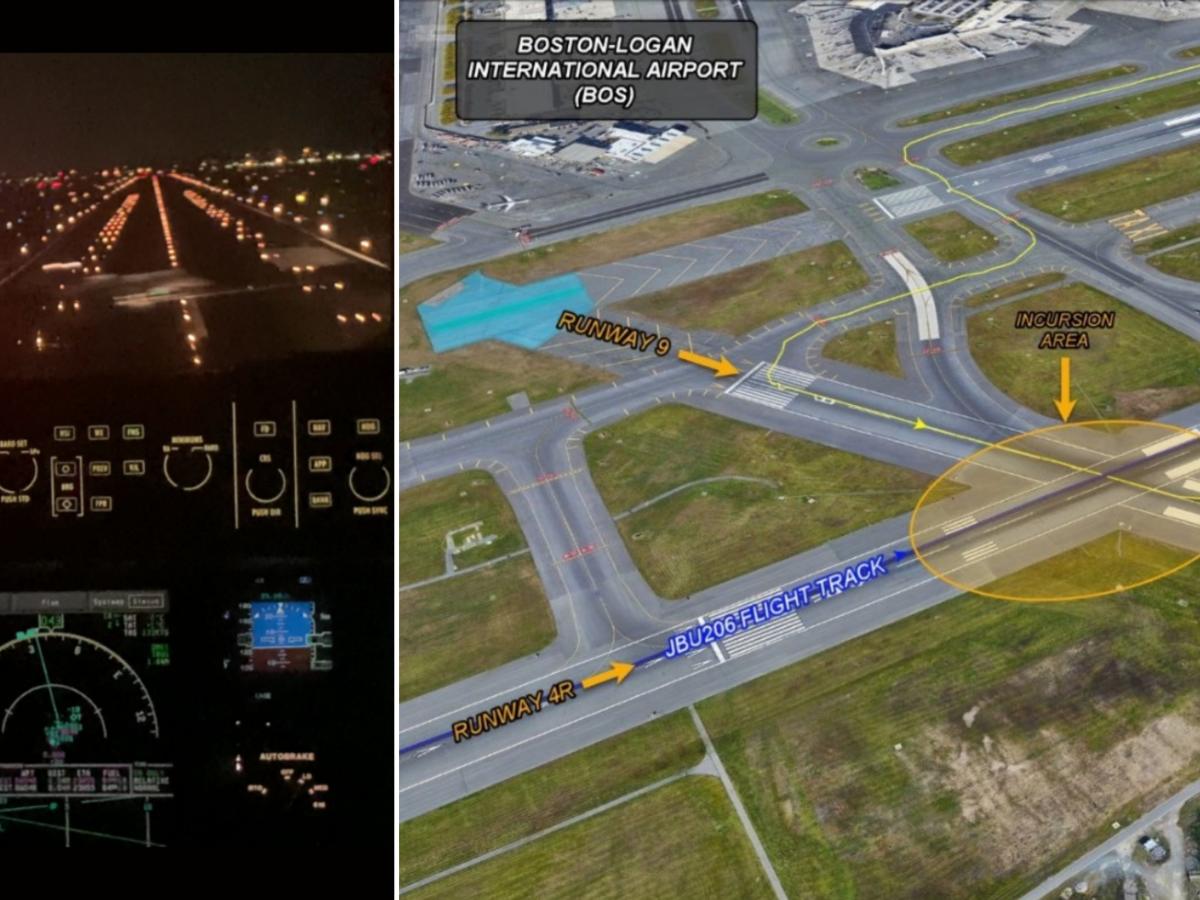 Самолет JetBlue почти се сблъска с чартърен самолет на писта, а снимка от пилотската кабина показва колко близо е била срещата