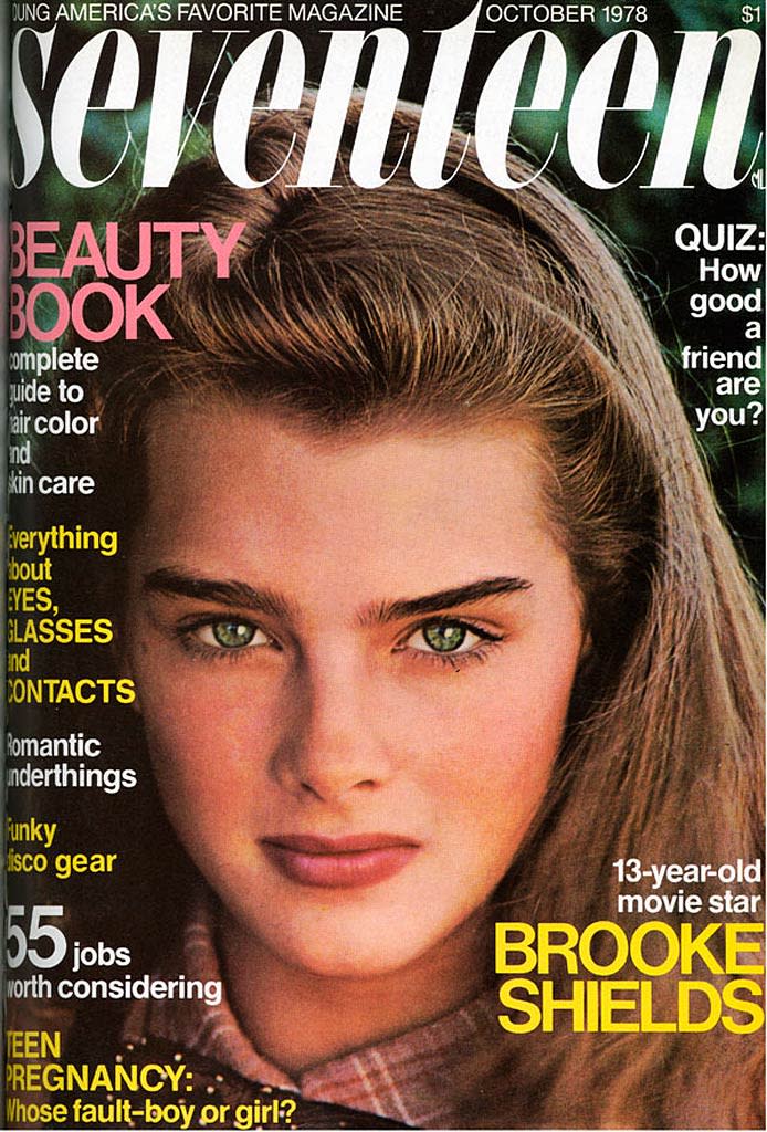 <b>Brooke Shields, 1978</b> Can you believe this little girl is Miley's mom?! Well, her "Hannah Montana" mom at least! This was 13-year-old Brooke's first (but certainly not last) cover for <i>Seventeen</i> magazine. <a href="http://www.seventeen.com/fun/articles/pretty-amazing-cover-model?link=rel&dom=yah_omg&src=syn&con=art&mag=svn" rel="nofollow noopener" target="_blank" data-ylk="slk:What Real Girl Should be on the Cover of Seventeen?;elm:context_link;itc:0;sec:content-canvas" class="link ">What Real Girl Should be on the Cover of Seventeen?</a> Courtesy Seventeen