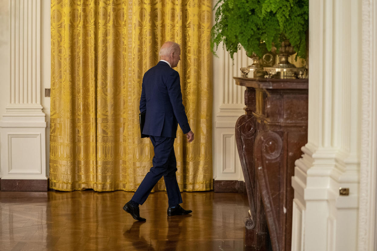 El presidente Joe Biden en la Casa Blanca en Washington, el 15 de abril de 2021. (Doug Mills/The New York Times).