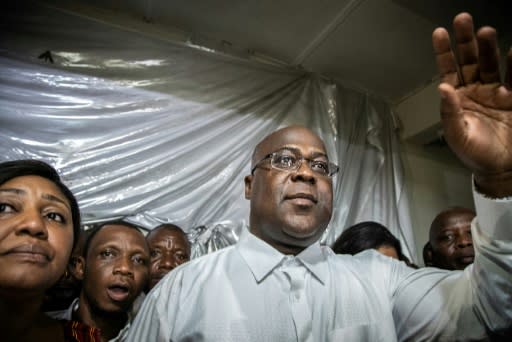 F�lix Tshisekedi, 55, at his party headquarters in KInshasa the night his provisional election victory was announced on January 10, 2019