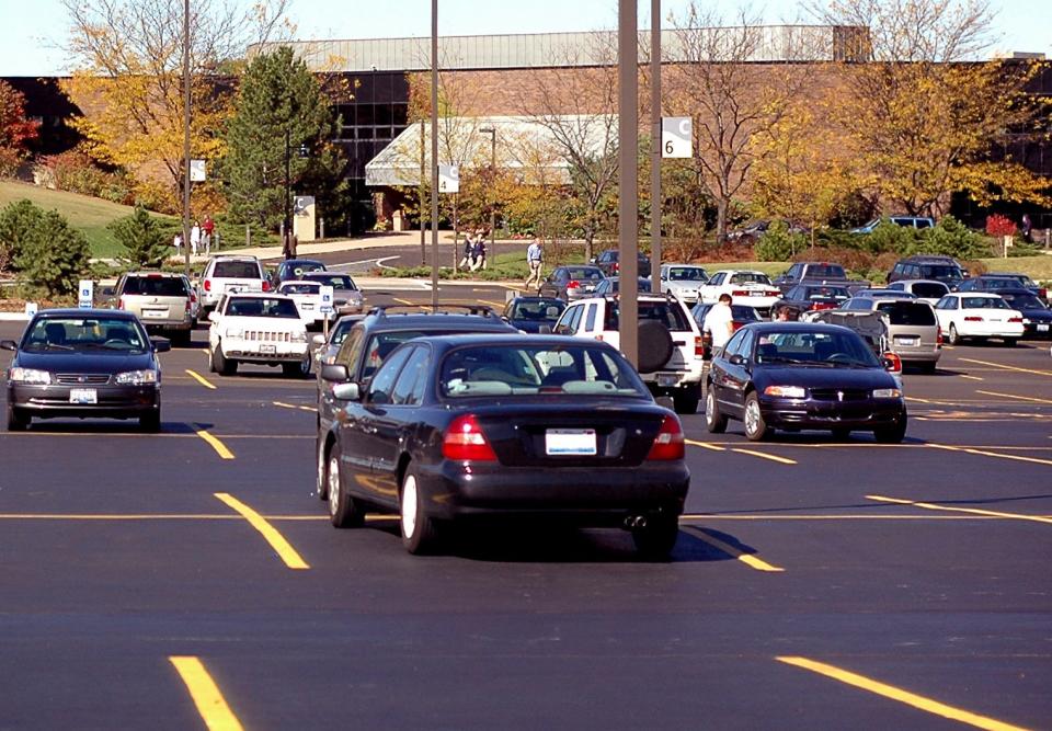 parking lot with cars