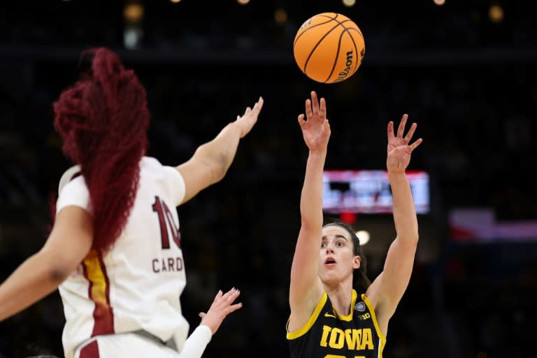 Caitlin Clark finished with 30 points but it was not enough to help Iowa to the US college crown (Steph Chambers)