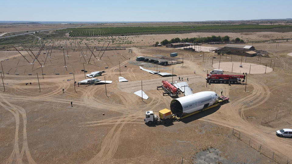 Construction of the “Monegros 8.6 Airlines Experience” stage begins - Credit: Monegros Desert Festival/Facebook