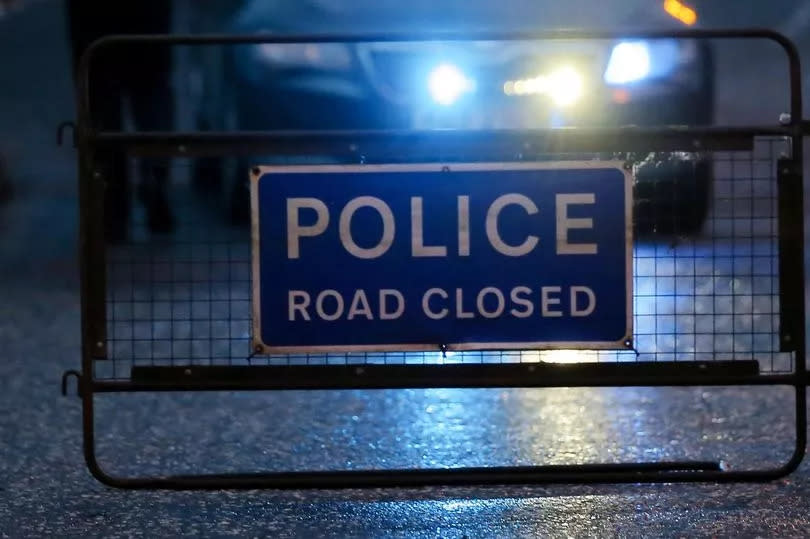 Road closed- stock image