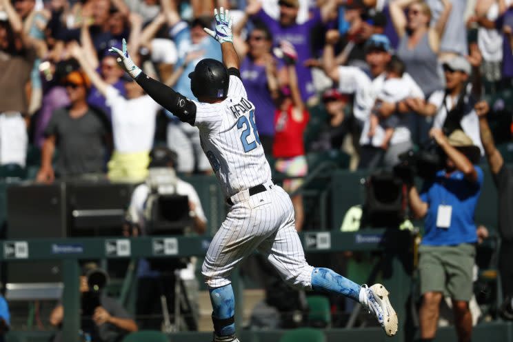 The Rockies basically beat up Nolan Arenado in a bloody walk-off