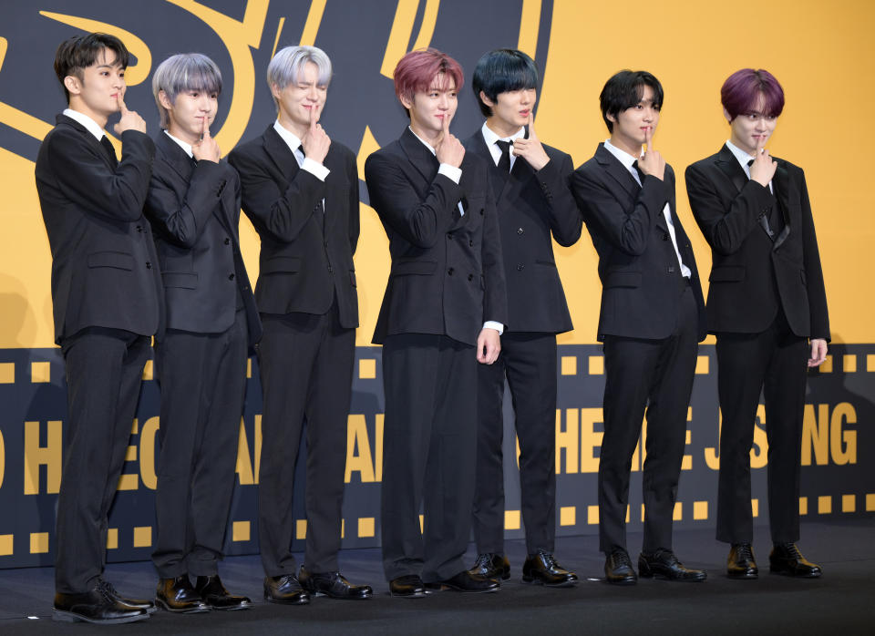 SEOUL, SOUTH KOREA - JULY 17: K-pop boy group NCT DREAM attends their album releasing press conference, 'ISTJ', at Lotte World Hotel on July 17, 2023 in Seoul, South Korea. (Photo by The Chosunilbo JNS/Imazins via Getty Images)