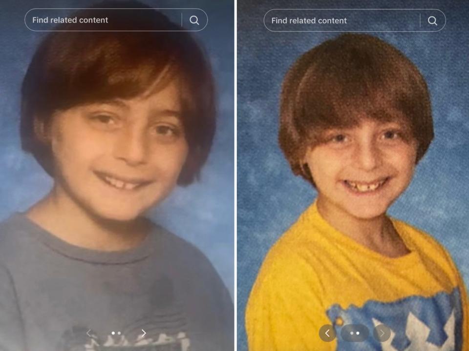 School photos of Shane as a young boy.
