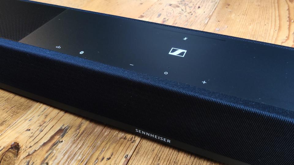 The top of the Sennheiser Ambeo Soundbar Plus control panel