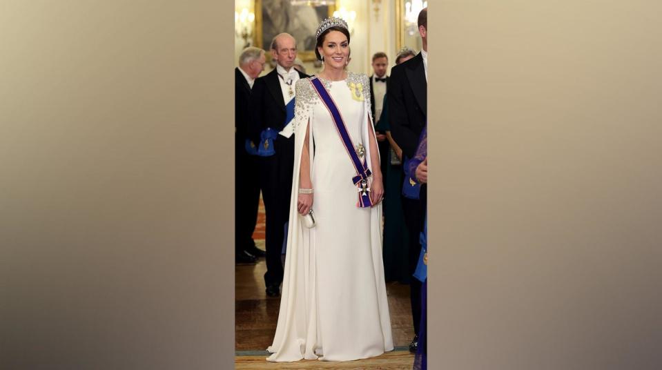 PHOTO: In this Nov. 22, 2022, file photo, Catherine, Princess of Wales is shown during a State Banquet at Buckingham Palace in London. (Chris Jackson/Getty Images, FILE)