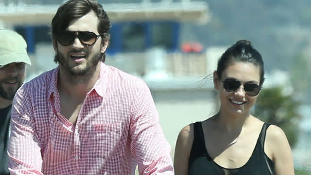 New parents Mila Kunis and Ashton Kutcher were spotted taking a family stroll in Santa Monica on Mother's Day with their 7-month-old daughter Wyatt. NEWS: Mila Kunis Gets Ashton Kutcher's Sweet Love Note on the Red Carpet An eyewitness tells ET that the couple went to Soho House at around 11 a.m., spending about an hour there for lunch before heading to the beach for a walk on the sand. AKM/GSI In the middle of their stroll, our witness says that a little boy fell on his bike while riding in front of the couple, prompting Ashton to swoop in and give the boy a hand. The three of them reportedly had a laugh about the spill and went on to continue enjoying the great weather. Add this to the growing collection of cute photos of Ashton and Mila. The two were spotted cuddling at the Stagecoach Country Music Festival in Indio, Calif. last month. NEWS: Ashton Kutcher and Mila Kunis Dance and Cuddle at Stagecoach It has yet to be confirmed whether Ashton and Mila have officially tied the knot, but Mila did not deny being married when The Late Late Show host James Corden insinuated that the two had wed in secret. NEWS: Did Mila Kunis Reveal She's Already Married to Ashton Kutcher on <em>The Late Late Show</em>? The couple's chill Mother's Day comes after Ashton surprised his mom with the basement of her dreams on the home makeover show <em>My Houzz</em>. Watch the clip below to see how the renovation came about.