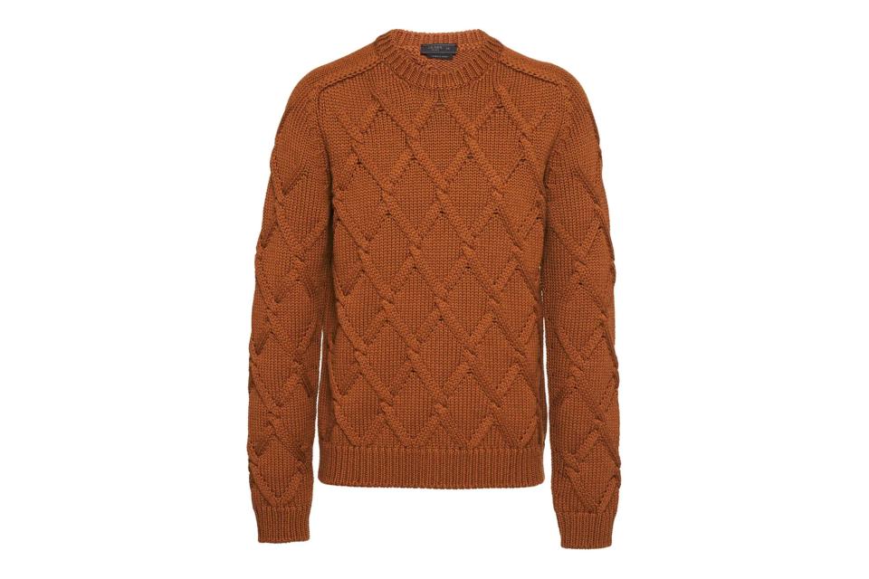 Prada diamond cable-knit wool jumper