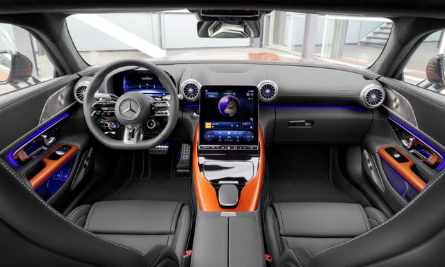 Inside the cockpit, the AMG GT 63 S E Performance boasts a driver-focused design with luxurious amenities and customizable options. From electrically adjustable sports seats to advanced multimedia displays, every aspect of the interior is meticulously crafted to offer comfort and convenience.