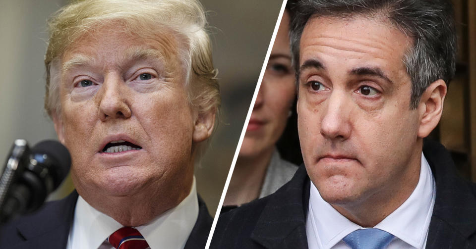 President Trump and Michael Cohen (Photos: Joshua Roberts/Bloomberg via Getty Images, Drew Angerer/Getty Images)