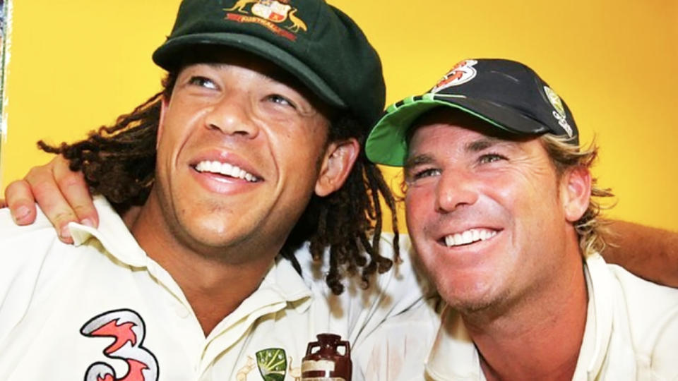 Andrew Symonds and Shane Warne, pictured here after a Test match for Australia.