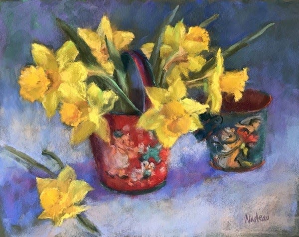 Rosalie Nadeau hosts a floral pastels workshop during Orleans Art Week.