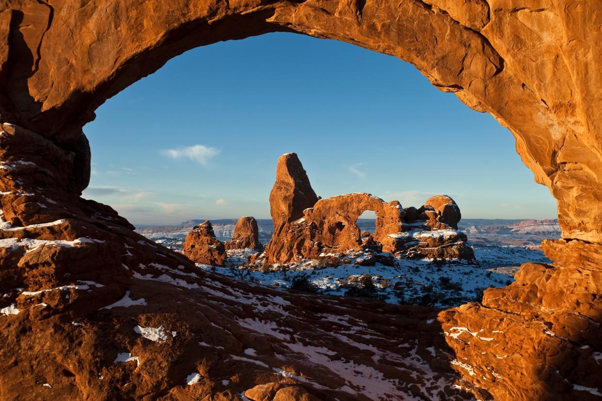 Turret Arch and North Window are among the picturesque arches in the Windows Section of Arches National Park.