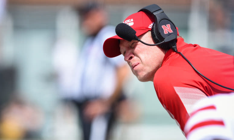 Nebraska Huskers head coach Scott Frost on the sideline.