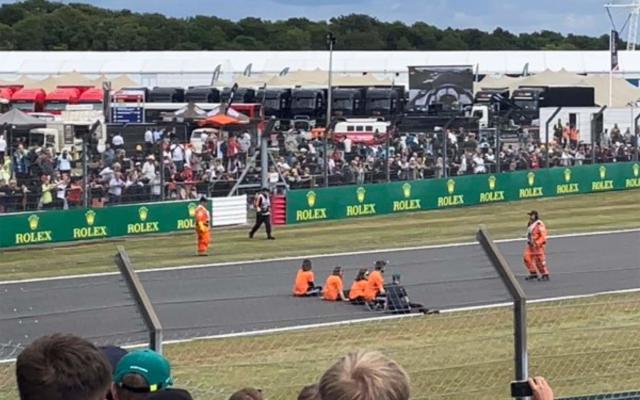 Protesters managed to get on to the Silverstone track