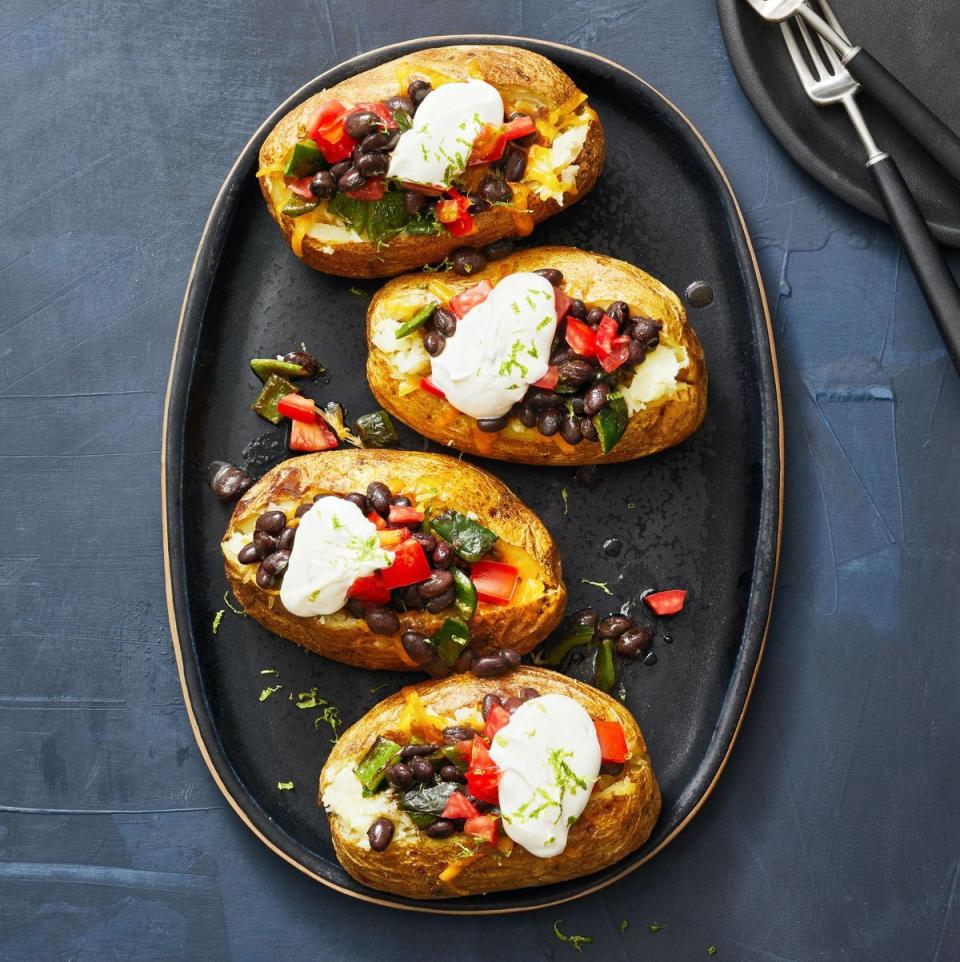 poblano and black bean baked potato