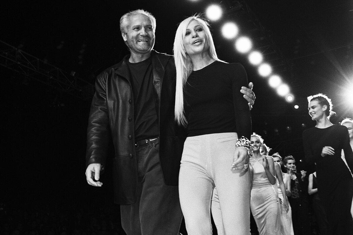 Gianni And Donatella Versace On The Runway