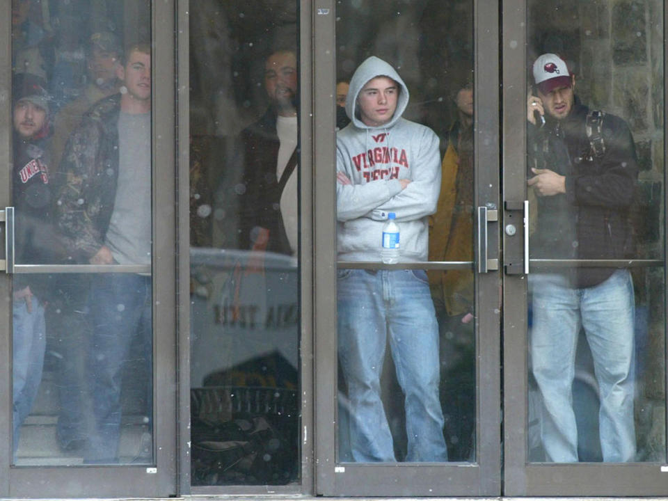 Students looking out from McBryde Hall