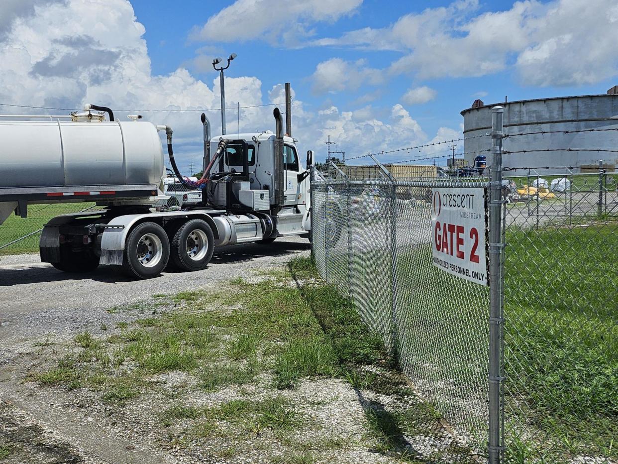 Environmental Safety & Health Consulting Services arrives at Crescent Midland to respond to an oil spill, Saturday, July 27, in Raceland. Locals say they smelled the oil around 7 a.m.