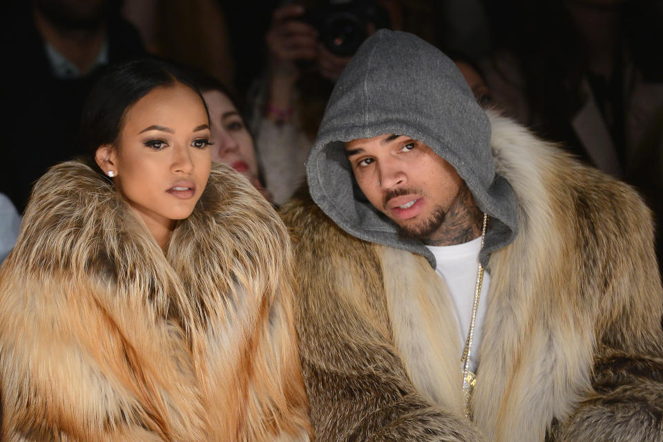 Brown with ex-girlfriend <span>Karrueche </span>Tran in February 2015. (Photo: Getty Images)