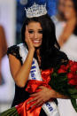 LAS VEGAS, NV - JANUARY 14: Laura Kaeppeler, Miss Wisconsin, reacts after being crowned Miss America during the 2012 Miss America Pageant at the Planet Hollywood Resort & Casino January 14, 2012 in Las Vegas, Nevada. (Photo by Ethan Miller/Getty Images)