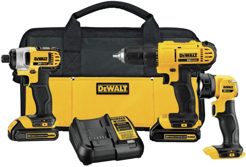 Save $60 on this set of three power tool essentials by DeWalt. (Photo: Amazon)