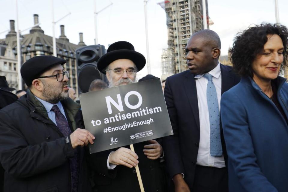 David Lammy on a march against antisemitism in the Labour party in March 2018