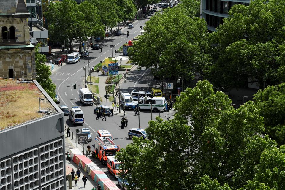 A general view shows the area where a car crashed into a group of people near Breitscheidplatz in Berlin (REUTERS)