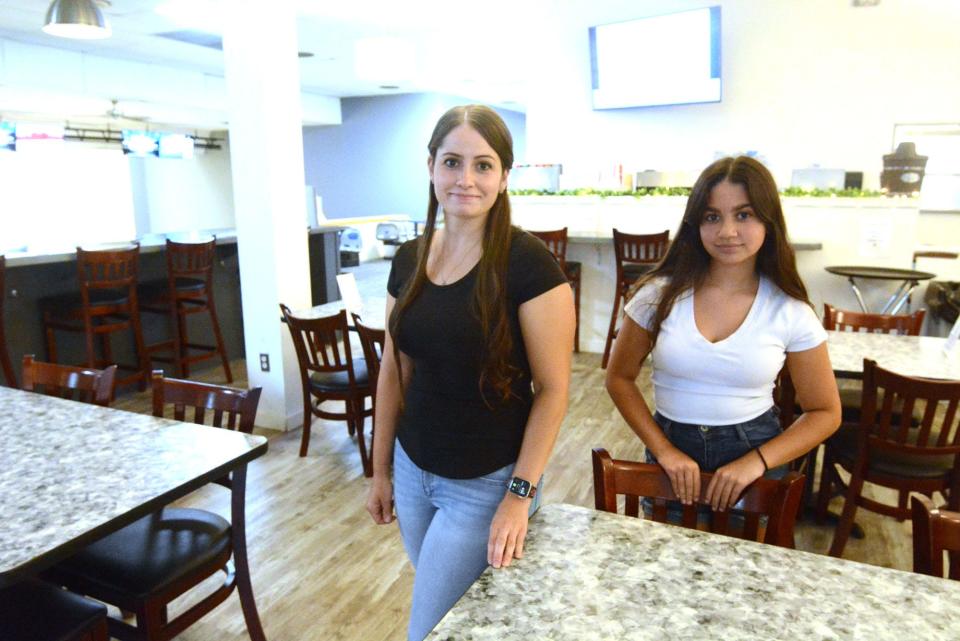 Jeannie Shear, 29, with her daughter Kahleiana, 12, is opening Off the Griddle restaurant at the Norwich Bowling & Entertainment Center in Norwich.