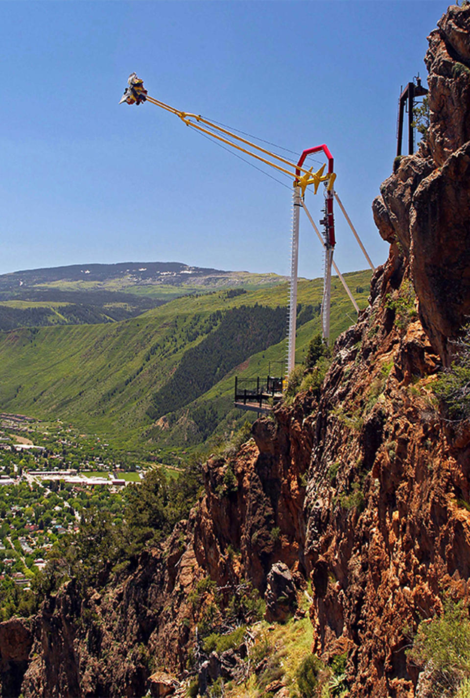 People ride the Giant Canyon Swing at Glenwood Caverns Adventure Park in Glenwood Springs, Colo.,in 2011. (Christopher Tomlinson / The Grand Junction Daily Sentinel via AP file)