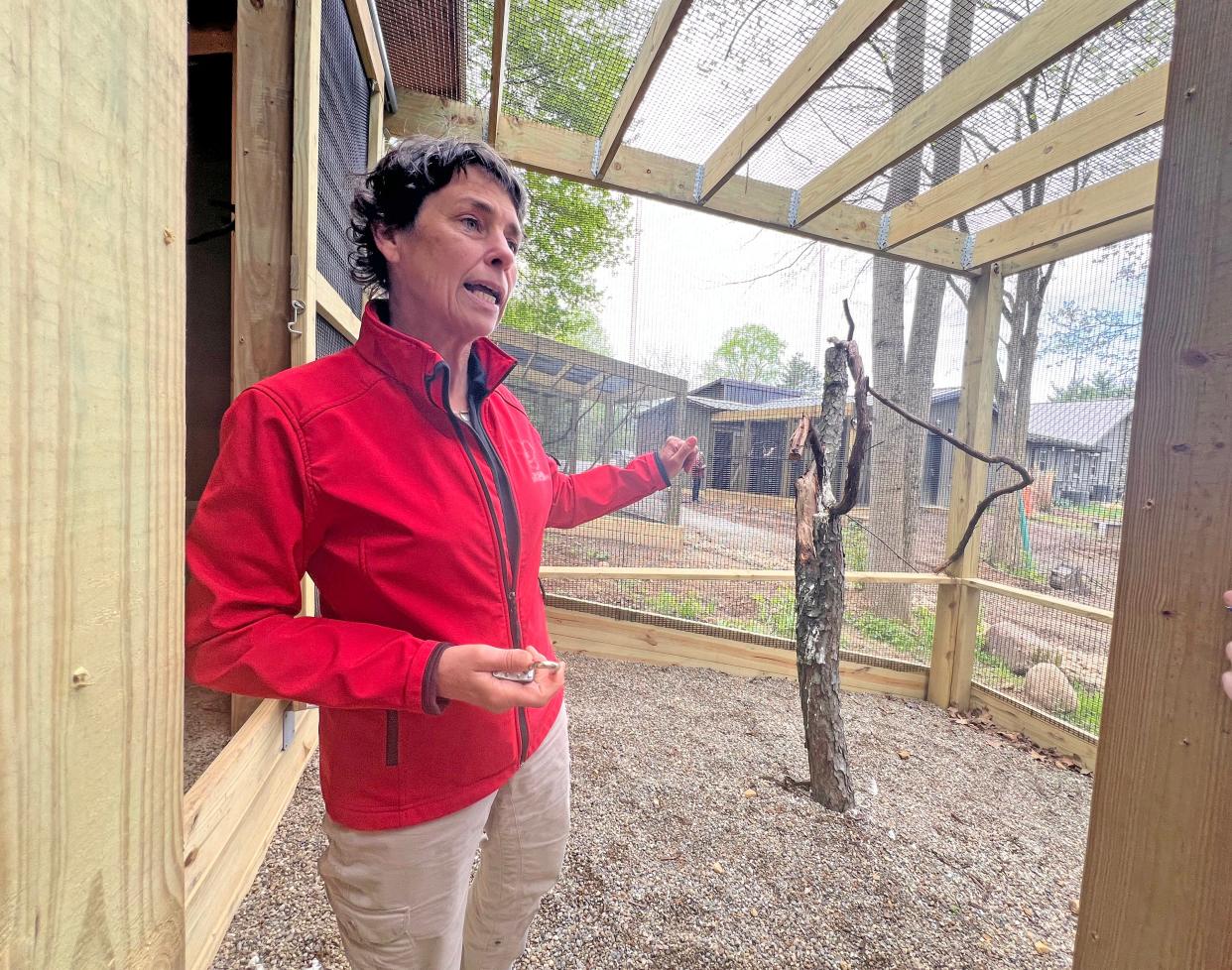 Gail Laux, founder of the Ohio Bird Sanctuary, explains the benefits of the new enclosures at the Ohio Bird Sanctuary.