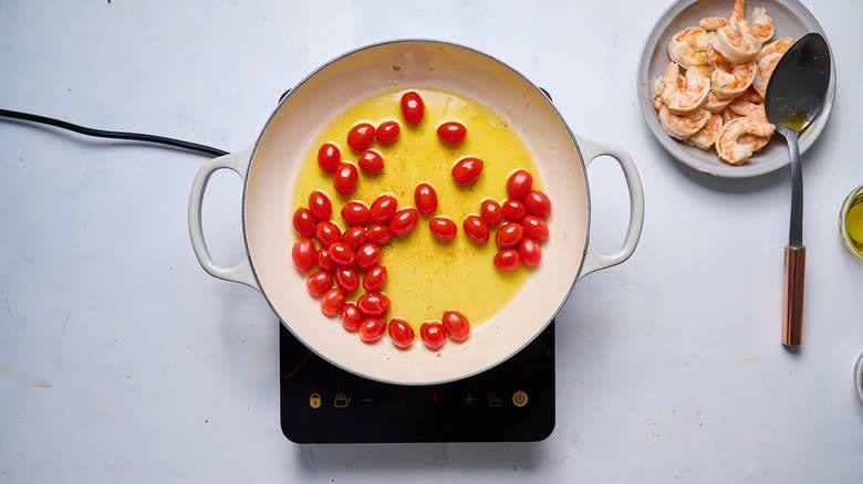 tomatoes in skillet