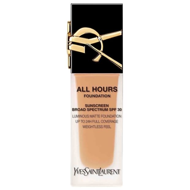 YSL Beauty All Hours Foundation, $60, <a href="https://howl.me/cj051hElois" rel="nofollow noopener" target="_blank" data-ylk="slk:available here;elm:context_link;itc:0;sec:content-canvas" class="link ">available here</a>