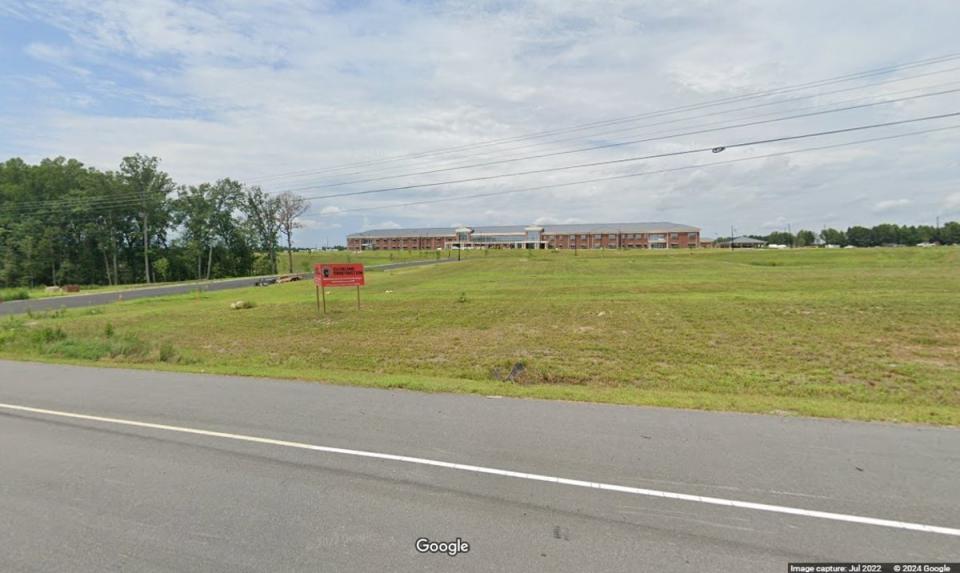 Mecklenburg High School, pictured before its opening in 2022 (Google)