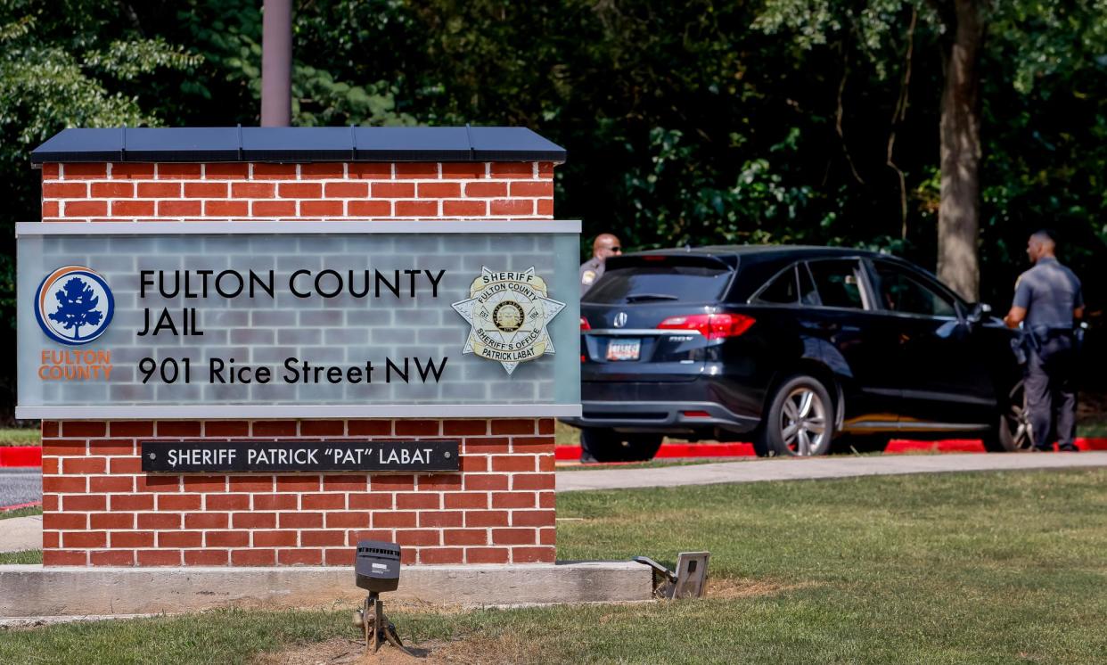 <span>Fulton county jail on 22 August 2023.</span><span>Photograph: Erik S Lesser/EPA</span>