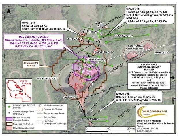 COCO NR23-05 Empire Mine Property Resources Figure 1 (CNW Group/Coast Copper Corp.)