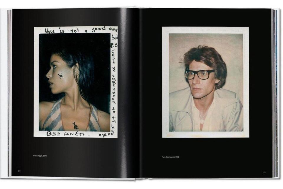 Polaroids of Bianca Jagger and Yves Saint Laurent in Andy Warhol: Polaroids 1958-1987, published by Taschen: Andy Warhol