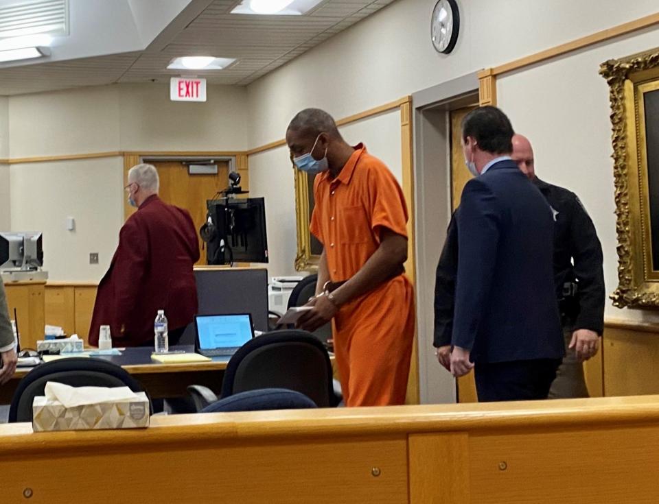 Garrito Fort is now facing federal charges in connection with a shooting that occurred in Seabrook in November 2021. He is seen in this file photo in Rockingham Superior Court for a bail hearing.