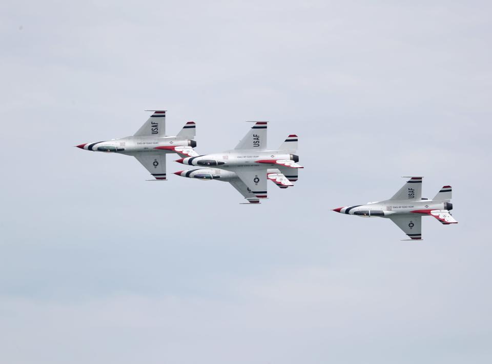 The U.S. Air Force Thunderbirds perform at the 14th Annual Ocean City Airshow took flight Saturday, June 19, 2021, in Ocean City, Maryland.