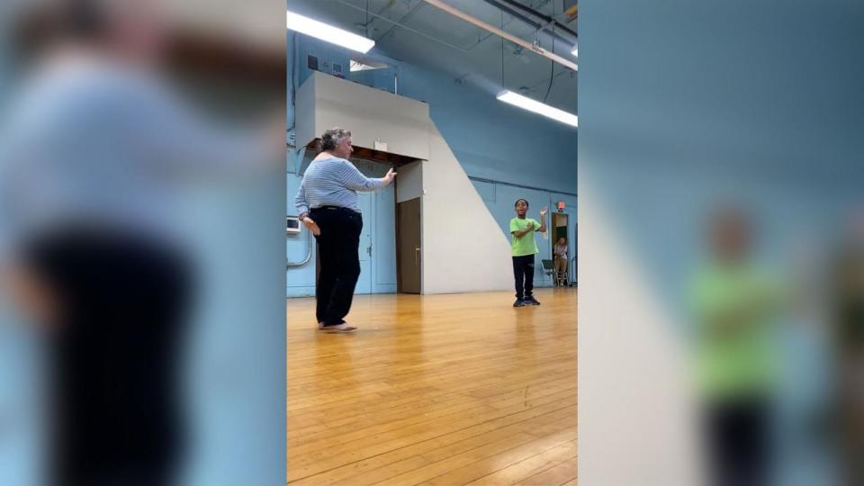 PHOTO: Regina Laurie, a second-grade teacher at Deep Roots Charter School in Philadelphia, challenged 8-year-old student Ahmad to a dance-off to “Veggie Dance” from “Gracie’s Corner.” (JiggyTheGod/TikTok)