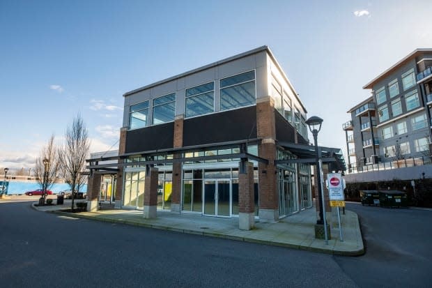 Empty store fronts are pictured at Fremont Village in Port Coquitlam, British Columbia.