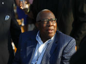 <p>Baseball great, hall-of-famer Hank Aaron arrives for the dedication ceremony of the Smithsonian Museum of African American History and Culture on the National Mall in Washington, Saturday, Sept. 24, 2016. (AP Photo/Pablo Martinez Monsivais)</p>