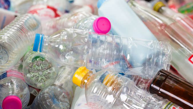 plastic bottles,Recycle waste management concept.
