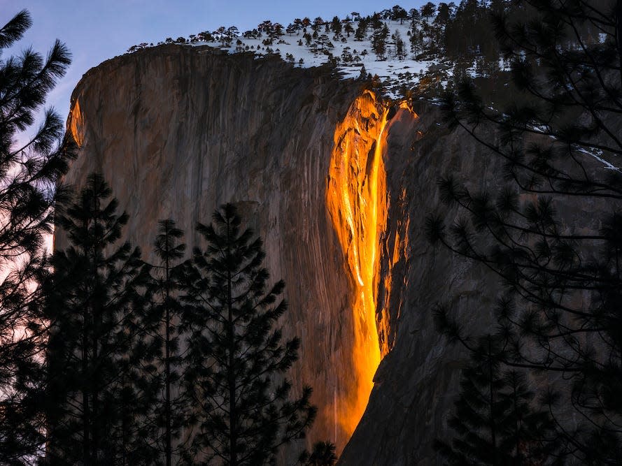 firefall yosemite optical illusion nature